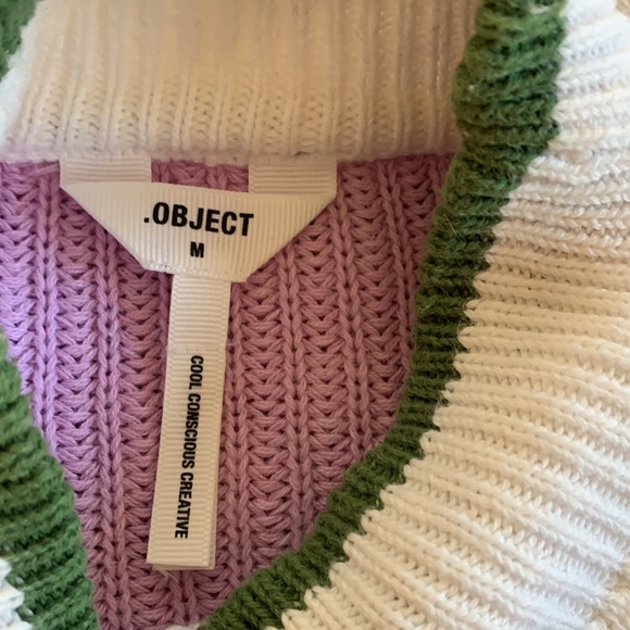 ASOS cotton sweater with lavender and green stripes size medium GUC - Picture 3 of 4